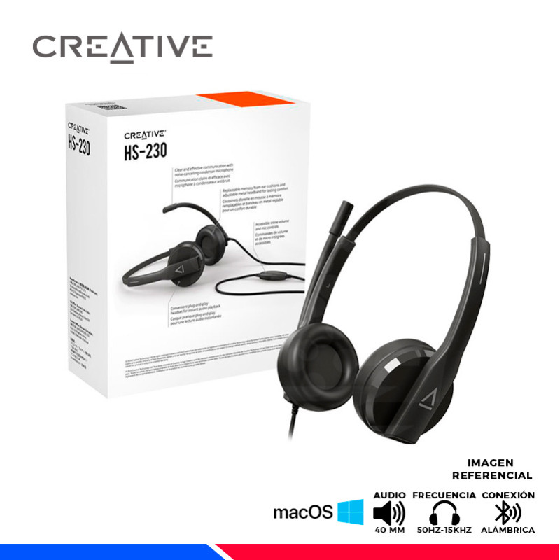 AURICULAR CREATIVE HS-230, USB, BLACK AURICULAR CREATIVE HS-230, USB, BLACK