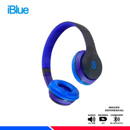 AURICULAR IBLUE S019, BLUETOOTH/FM/MICRO SD, BLACK/BLUE