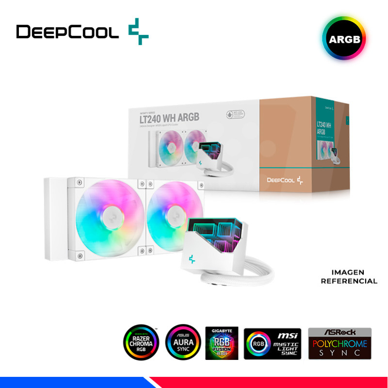 REFRIGERACION LIQUIDA DEEPCOOL LT240 WH, ARGB REFRIGERACION LIQUIDA DEEPCOOL LT240 WH, ARGB