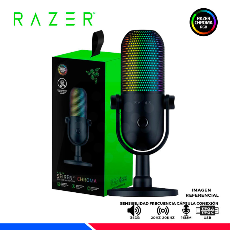 MICROFONO RAZER SEIREN V3 CHROMA, USB BLACK