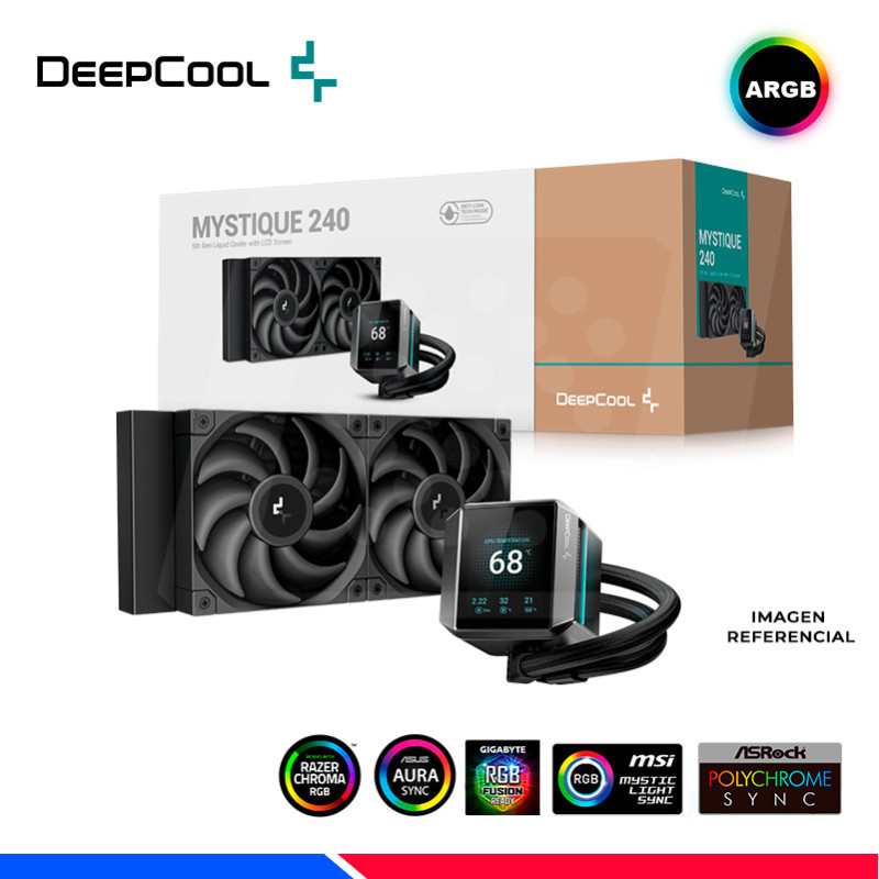REFRIGERACION LIQUIDA DEEPCOOL MYSTIQUE 240, PANTALLA REFRIGERACION LIQUIDA DEEPCOOL MYSTIQUE 240, PANTALLA