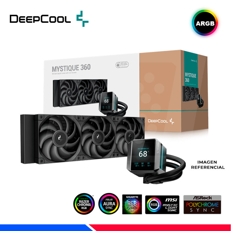 REFRIGERACION LIQUIDA DEEPCOOL MYSTIQUE 360, PANTALLA REFRIGERACION LIQUIDA DEEPCOOL MYSTIQUE 360, PANTALLA