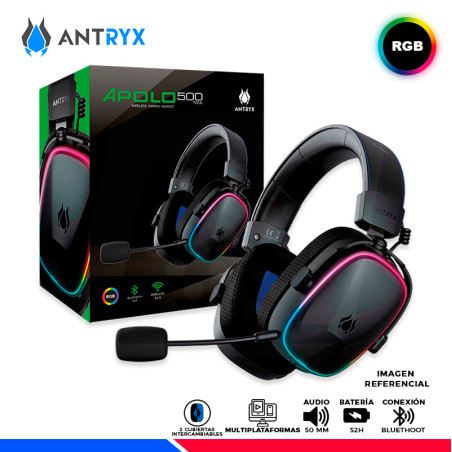 AURICULAR ANTRYX APOLO 500 TRIX, INALAMBRICO/BT, RGB