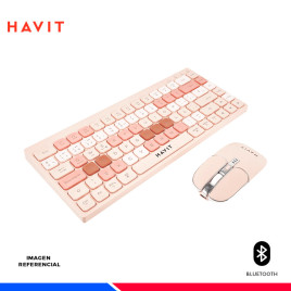 KIT TECLADO Y MOUSE HAVIT KB831WB-SP, INALAMBRICO/BT, ROSA