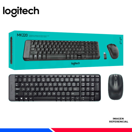 KIT TECLADO Y MOUSE LOGITECH INALAMBRICO MK220
