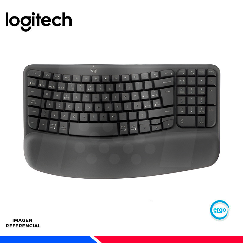 TECLADO LOGITECH ERGO WAVE KEYS, ERGONOMICO, INALAMBRICO BOLT/BT, GRAPHITE
