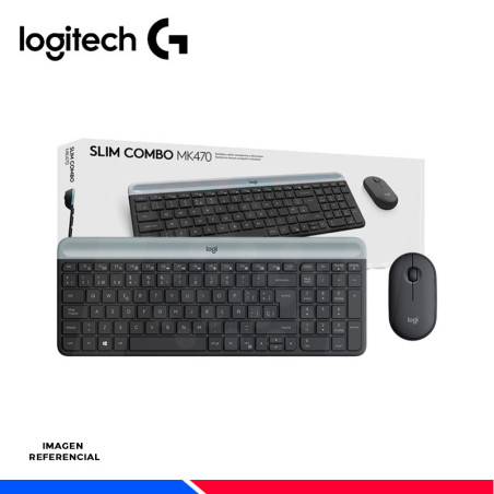 KIT TECLADO Y MOUSE LOGITECH INALAMBRICO SLIM MK470.