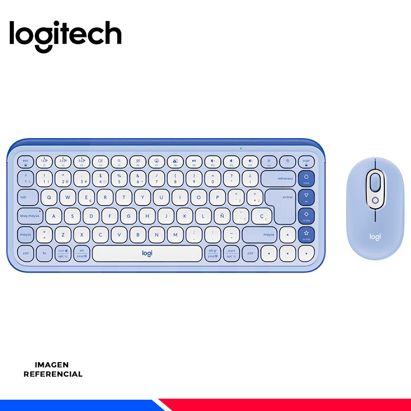 COMBO LOGITECH TECLADO + MOUSE POP ICON, BT/WIRELESS, LILA