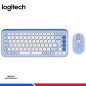 COMBO LOGITECH TECLADO + MOUSE POP ICON, BT/WIRELESS, LILA