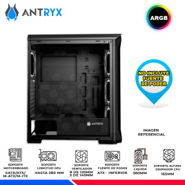 CASE ANTRYX SENTRY PLUS, 4 COOLER ARGB,