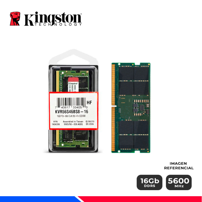 MEM. RAM SODIMM KINGSTON KVR 16GB DDR5 5600 MHZ