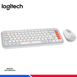COMBO LOGITECH TECLADO + MOUSE POP ICON, BT/WIRELESS, BLANCO