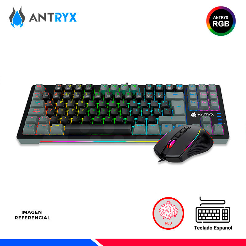 KIT GAMING ANTRYX GC-5500, TECLADO MECANICO + MOUSE, SWITCH RED KIT GAMING ANTRYX GC-5500, TECLADO MECANICO + MOUSE, SWITCH RED