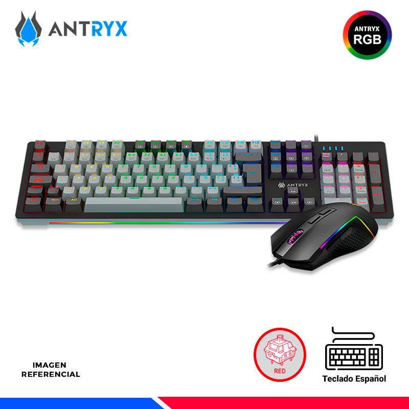 KIT GAMING ANTRYX GC-5600, TECLADO MECANICO + MOUSE, SWITCH RED KIT GAMING ANTRYX GC-5600, TECLADO MECANICO + MOUSE, SWITCH RED