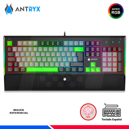 TECLAD MECANICO ANTRYX MK ZIGRA EVO, BLACK/GRAY, SWITCH RED