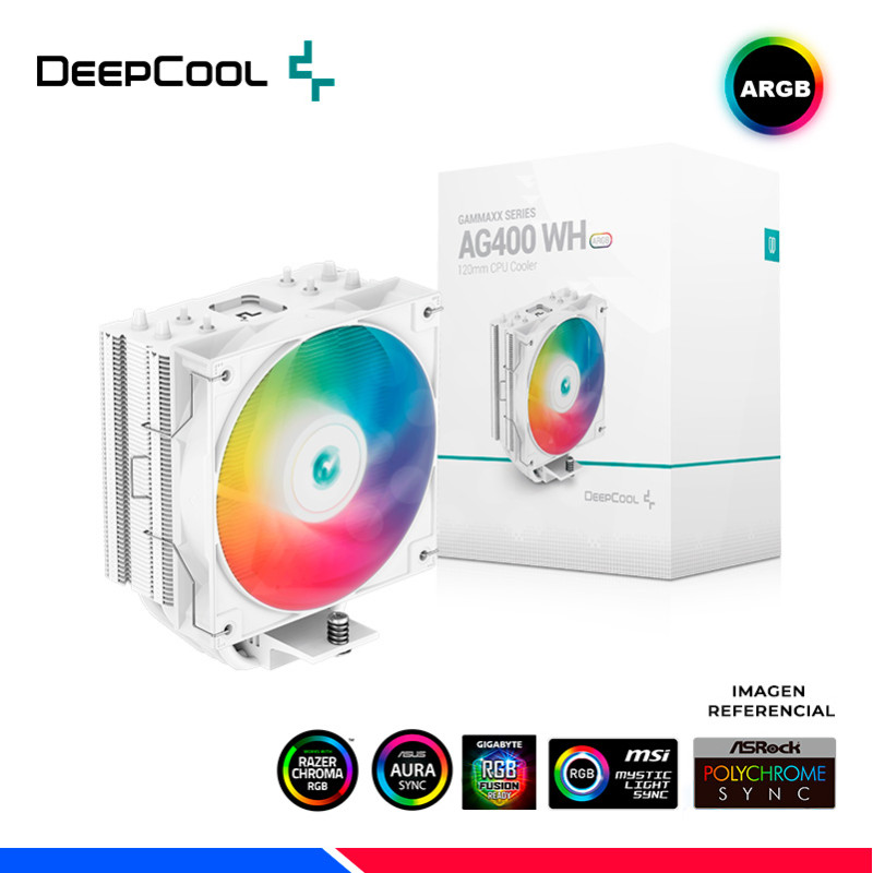 COOLER DE PROCESADOR DEEPCOOL AG400 WH, ARGB