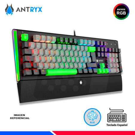 TECLADO MECANICO ANTRYX MK ZIGRA EVO, BLACK/GRAY, SWITCH BLUE