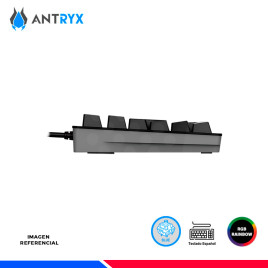 TECLADO MECANICO ANTRYX MK860L BLACK, SWITCH BLUE