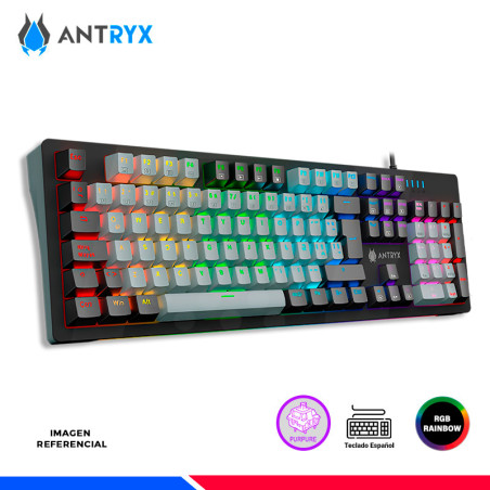 TECLADO MECANICO ANTRYX MK860L BLACK, SWITCH PURPLE