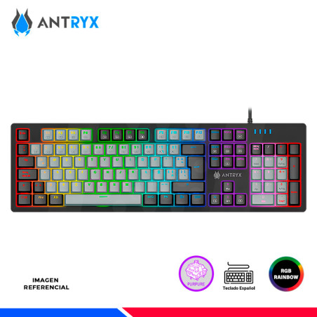 TECLADO MECANICO ANTRYX MK860L BLACK, SWITCH PURPLE