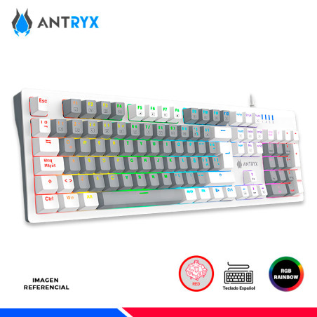 TECLADO MECANICO ANTRYX MK860L WHITE, SWITCH RED
