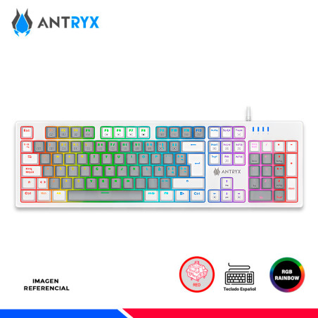 TECLADO MECANICO ANTRYX MK860L WHITE, SWITCH RED