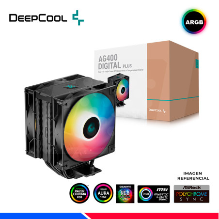 COOLER DE PROCESADOR DEEPCOOL AG400 DIGITAL PLUS, ARGB