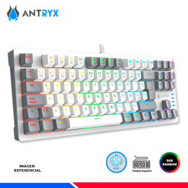 TECLADO MECANICO TKL ANTRYX MK840L WHITE, SWITCH BLUE