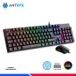 KIT GAMING ANTRYX GC-3100 X3 BLACK, TECLADO SWITCH BLUE, MOUSE Y AURICULAR