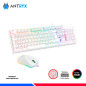 KIT GAMING ANTRYX GC-3100 X3 WHITE, TECLADO SWITCH RED, MOUSE, AURICULARES