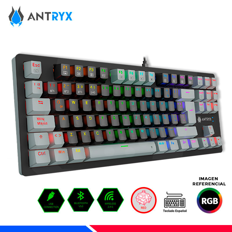 TECLADO MECANICO INALAMBRICO ANTRYX MK845 TRIX, SWITCH RED TECLADO MECANICO INALAMBRICO ANTRYX MK845 TRIX, SWITCH RED