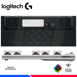 TECLADO GAMING LOGITECH G915 X LIGHTSPEED TKL, INALAMBRICO, RGB, WHITE