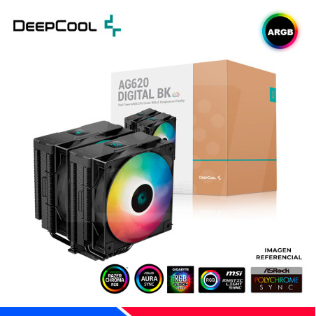 COOLER DE PROCESADOR DEEPCOOL AG620 DIGITAL BK, ARGB