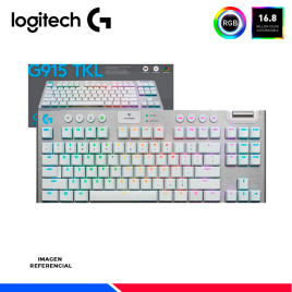 TECLADO MECANICO INALAMBRICO LOGITECH G915 TKL LIGHTSPEED RGB, WHITE.