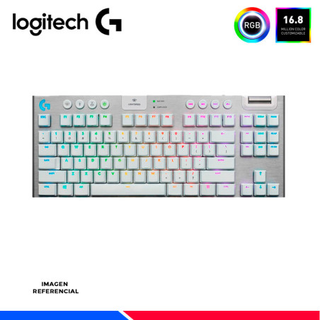 TECLADO MECANICO INALAMBRICO LOGITECH G915 TKL LIGHTSPEED RGB, WHITE.