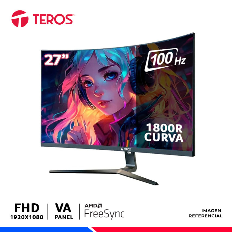 MONITOR TEROS TE-2731S, 27" CURVO VA, FHD, 100Hz, 5ms, FreeSync
