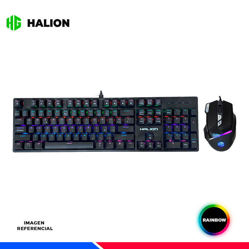 KIT HALION HA-861C PEGASO, TECLADO MECANICO + MOUSE GAMING
