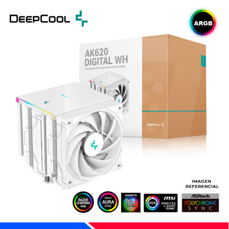 COOLER DE PROCESADOR DEEPCOOL AK620 DIGITAL WH