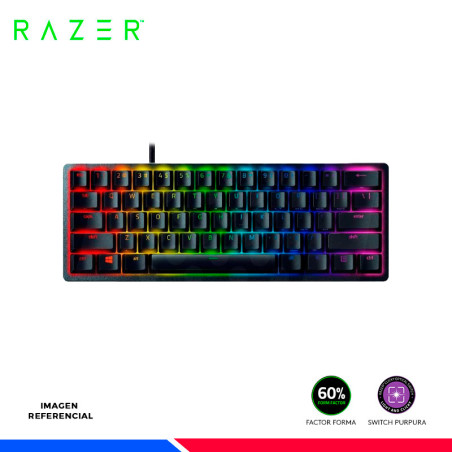 TECLADO RAZER HUNTSMAN, MECANICO, MINI OPTO, SWITCH PURPURA, BLACK