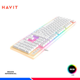 TECLADO HAVIT GAMENOTE KB876L-SP, MEMBRANA, LED-RGB