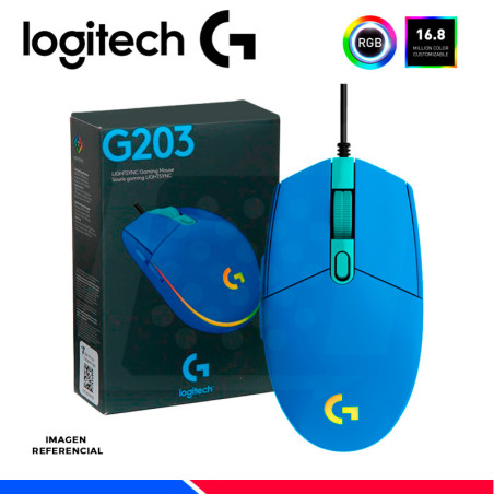 MOUSE GAMING LOGITECH G203 LIGHTSYNC RGB BLUE