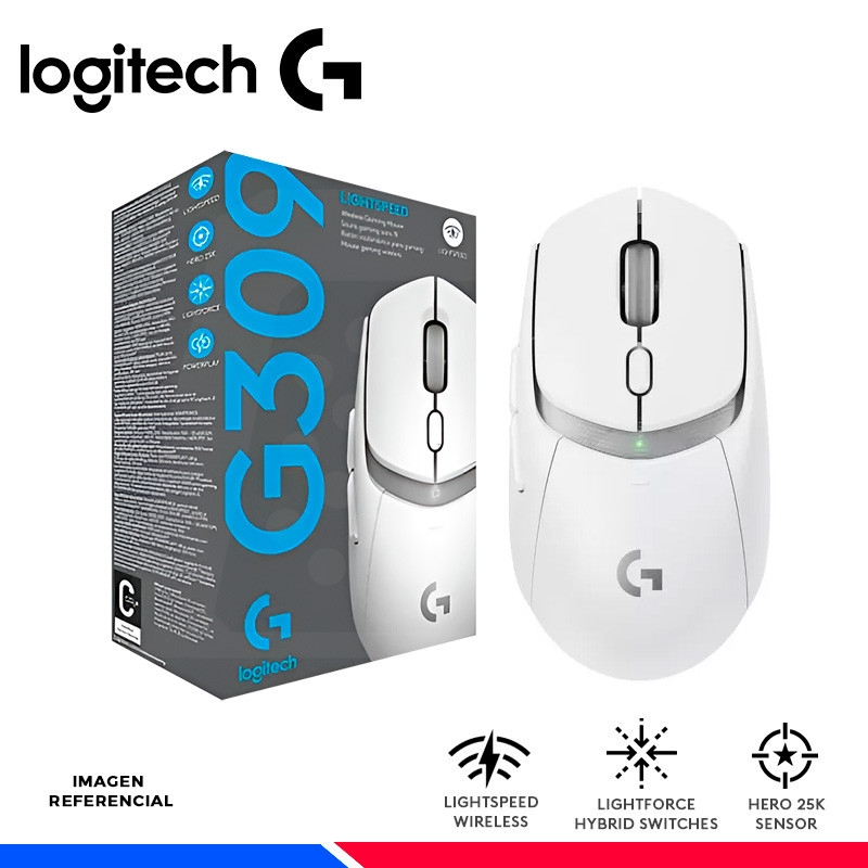 MOUSE GAMING LOGITECH G309, LIGHTSPEED WIRELESS, HERO 25K, WHITE