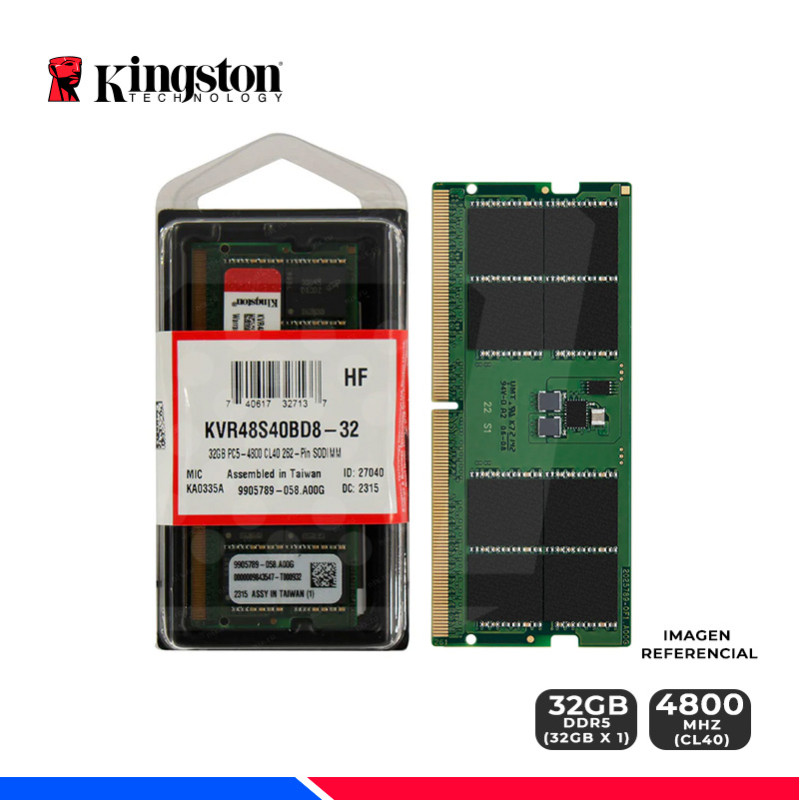 MEM. RAM SODIMM KINGSTON ValueRAM, 32GB DDR5 4800 MHZ MEM. RAM SODIMM KINGSTON ValueRAM, 32GB DDR5 4800 MHZ