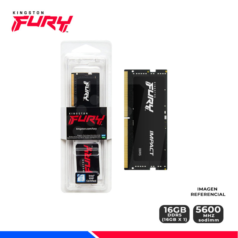 MEM. RAM SODIMM KINGSTON FURY IMPACT 16GB DDR5 5600 Mhz MEM. RAM SODIMM KINGSTON FURY IMPACT 16GB DDR5 5600 Mhz