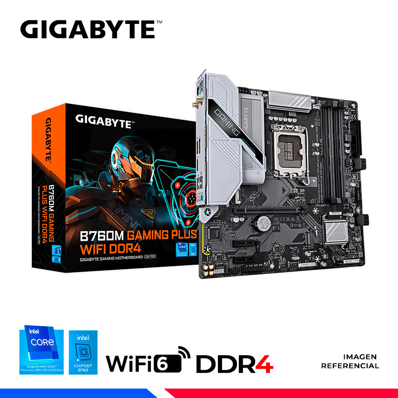 MAINBOARD GIGABYTE B760M GAMING PLUS WIFI DDR4, LGA 1700