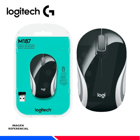 MOUSE INALAMBRICO LOGITECH M187 MINI NEGRO