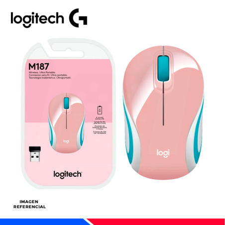 MOUSE INALAMBRICO LOGITECH M187 MINI PINK