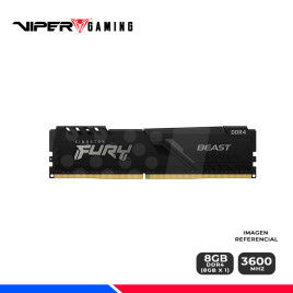 MEM. RAM KINGSTON FURY BEAST, 8GB DDR4 3600 MHZ.