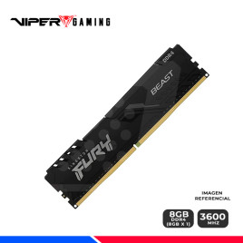MEM. RAM KINGSTON FURY BEAST, 8GB DDR4 3600 MHZ.