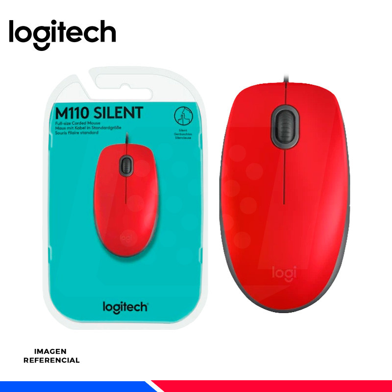 MOUSE LOGITECH M110 SILENT USB ROJO